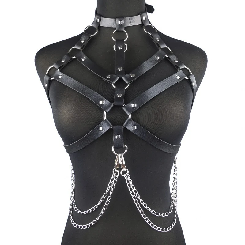 Sexy Harness Kette BH Gürtel Toys Punk Goth Frauen Bdsm Bondage Dessous