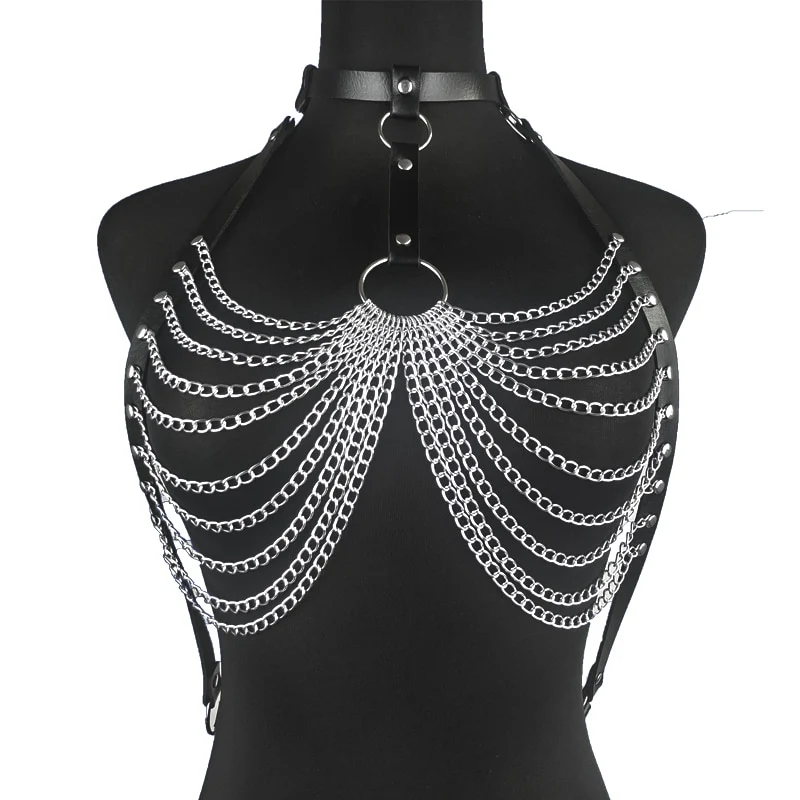 Sexy Harness Kette BH Gürtel Toys Punk Goth Frauen Bdsm Bondage Dessous