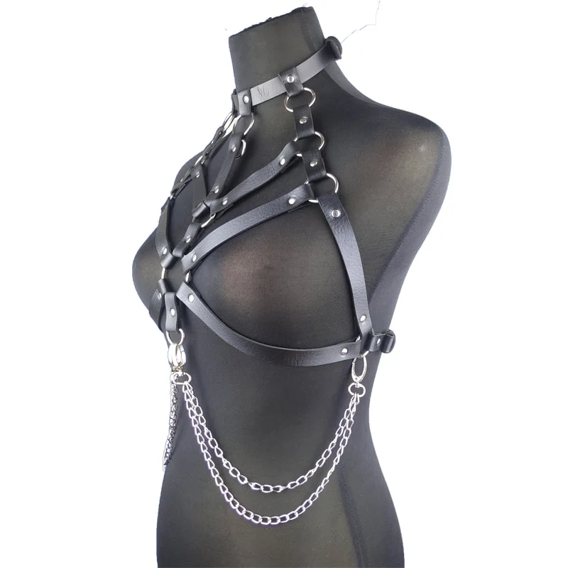 Sexy Harness Kette BH Gürtel Toys Punk Goth Frauen Bdsm Bondage Dessous