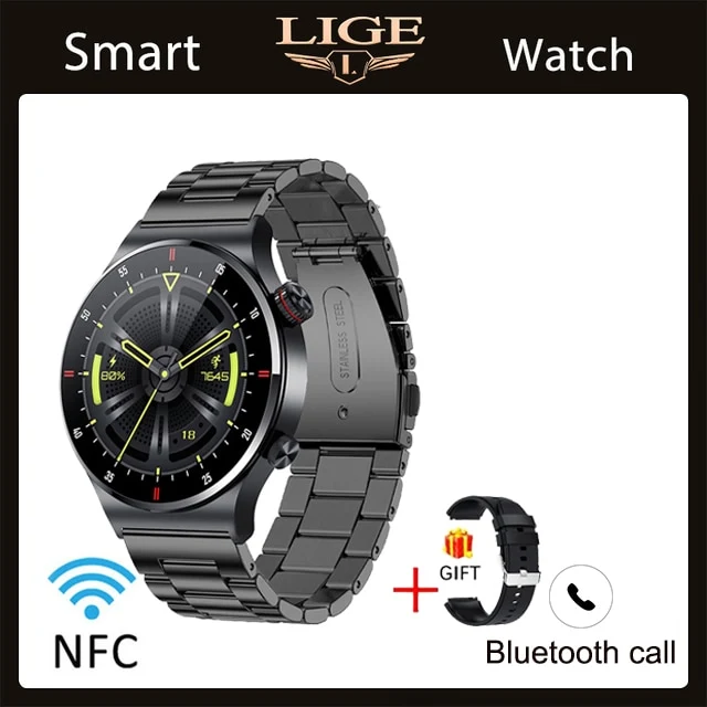 LIGE EKG + PPG Bluetooth Smart watch Fitness Tracker Sport Uhr Puls Armband Wasserdicht