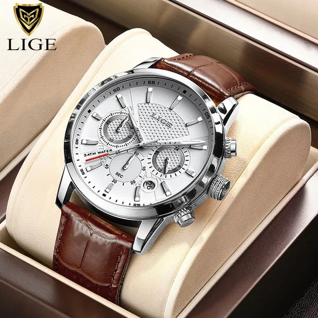 Herren Armbanduhr Silber Schwarz Edelstahl Fashion Luxus Chronograph Business