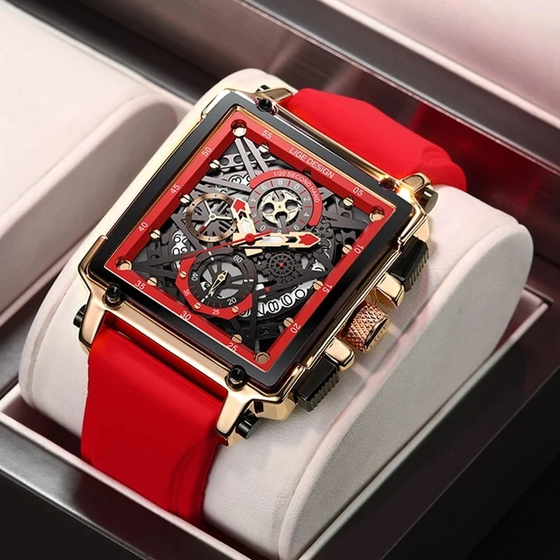 Herren Armbanduhr Silber Schwarz Edelstahl Fashion Luxus Chronograph Business