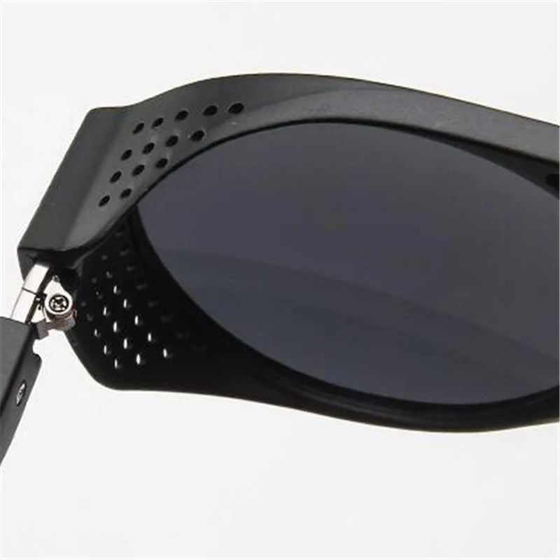 LeonLion Luxus Schwarz Matt Rund Herren Sonnenbrille Markenbrille Retro UV400