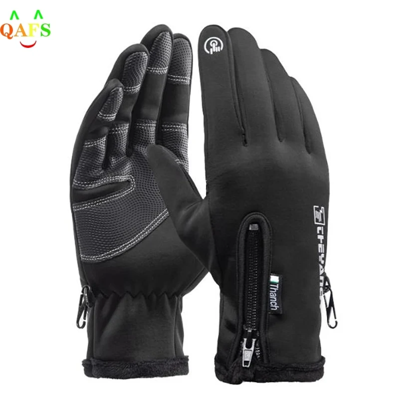 Fahrradhandschuhe Damen Herren Thermo Winter Handschuhe Touchscreen Wasserdicht