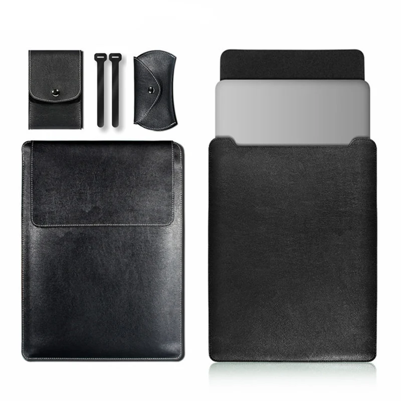 Leder Laptop Tasche Sleeve Hülle Case Cover für Macbook Air Pro 13.3 14 15 Zoll