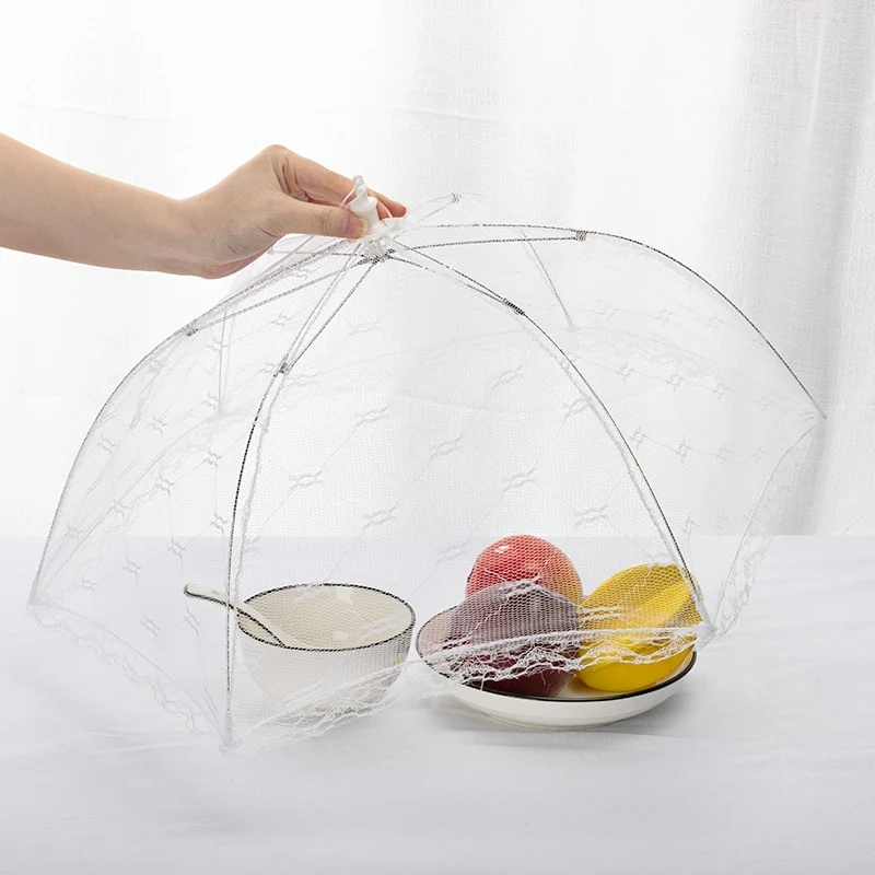 Fliegenhaube Faltbar Lebensmittel Abdeckung Kuchenabdeckung Nylon Netz für Essen