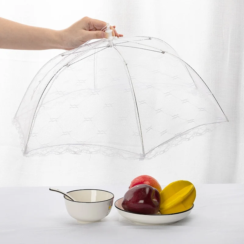Fliegenhaube Faltbar Lebensmittel Abdeckung Kuchenabdeckung Nylon Netz für Essen