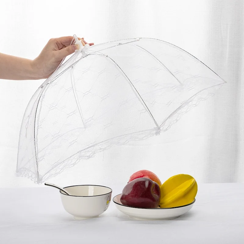 Fliegenhaube Faltbar Lebensmittel Abdeckung Kuchenabdeckung Nylon Netz für Essen