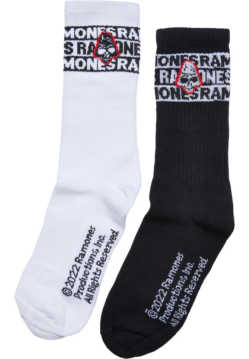 MC Ramones Skull Socks 2-Pack