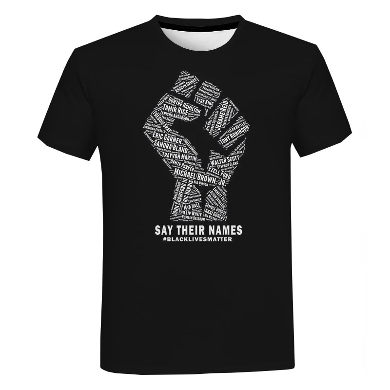 T-Shirt Unisex Streetwear Fashion Black Lives Matter I Can't Breathe George Floyd