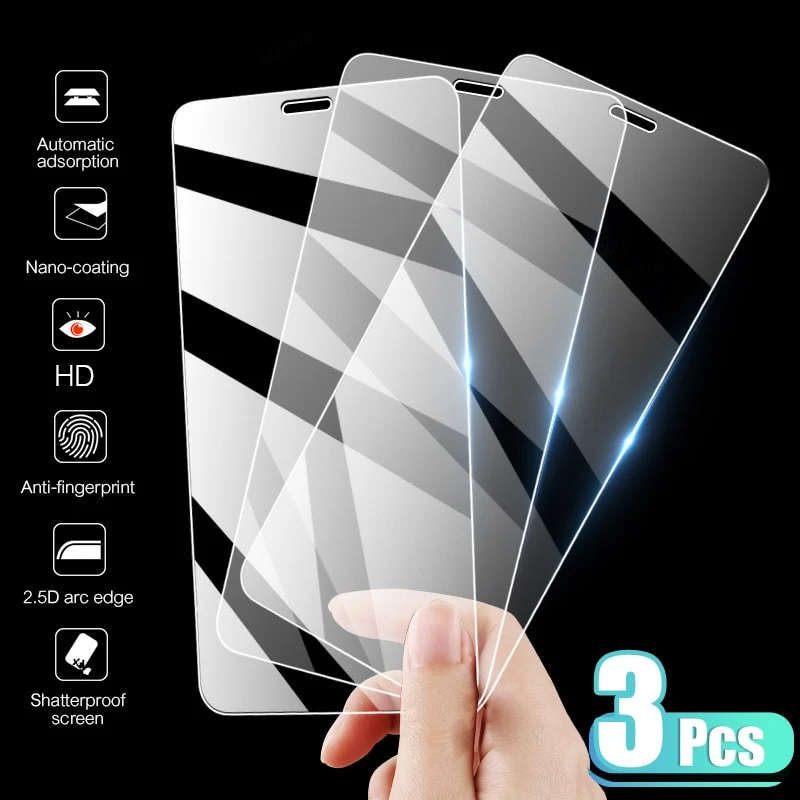 3 Stk Panzerfolie Glas Schutz Folie Passend Zu iPhone 13 12 11 XR X S Pro Max Mini