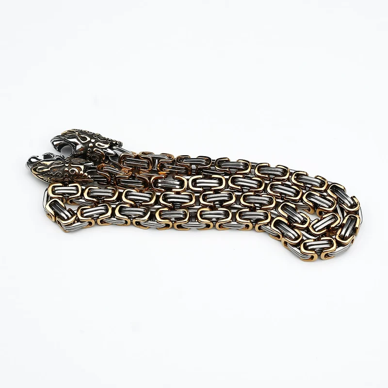 Thors Hammer Mjölnir Edelstahl Halskette Königskette silber gold Wikingerschmuck