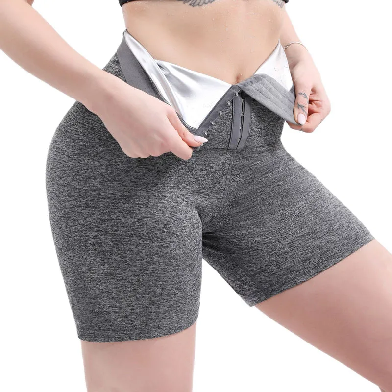 Damen Neopren Sauna Hose Schwitzhose Yogahose Thermoeffekt Abnehmen Hose Leggins
