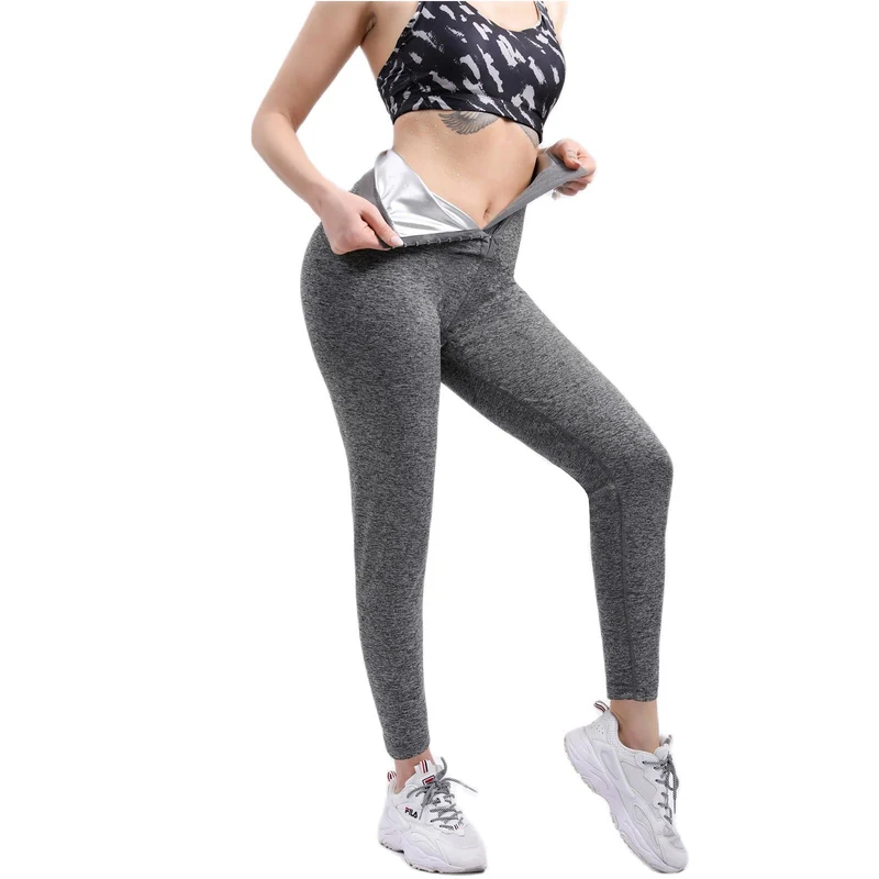 Damen Neopren Sauna Hose Schwitzhose Yogahose Thermoeffekt Abnehmen Hose Leggins