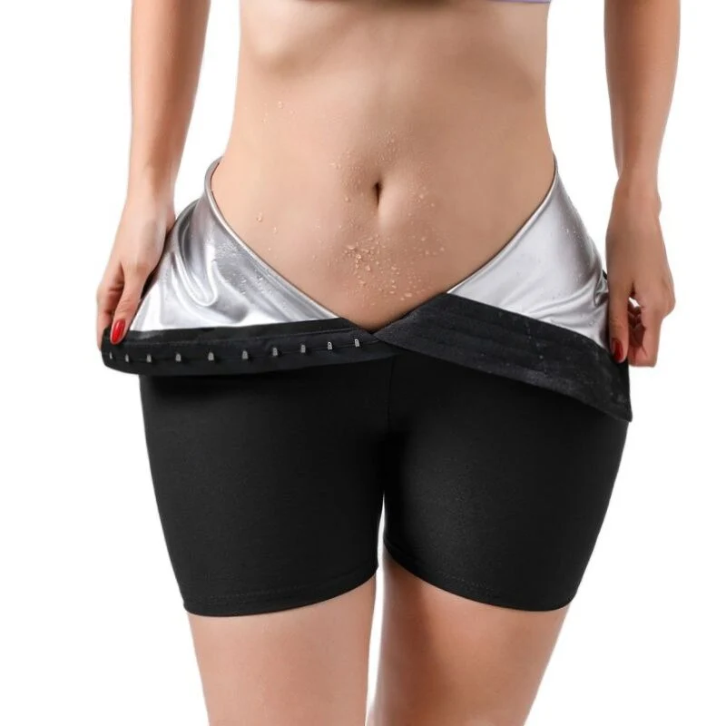 Damen Neopren Sauna Hose Schwitzhose Yogahose Thermoeffekt Abnehmen Hose Leggins
