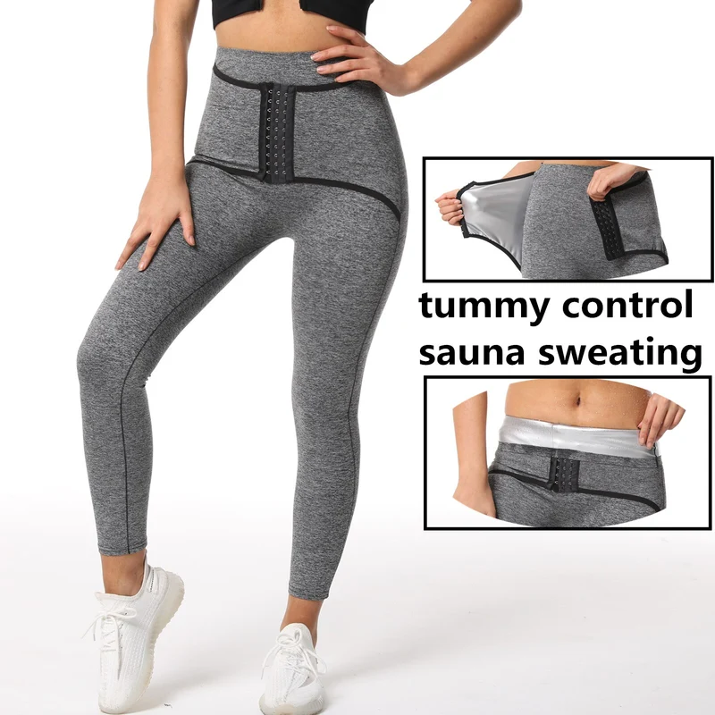 Damen Neopren Sauna Hose Schwitzhose Yogahose Thermoeffekt Abnehmen Hose Leggins