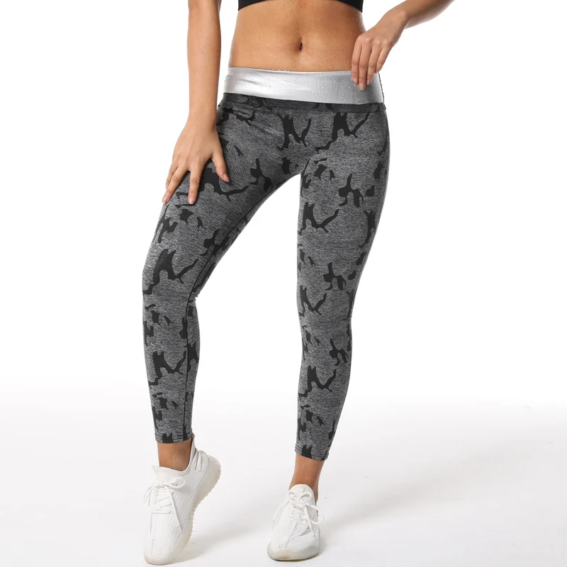 Damen Neopren Sauna Hose Schwitzhose Yogahose Thermoeffekt Abnehmen Hose Leggins