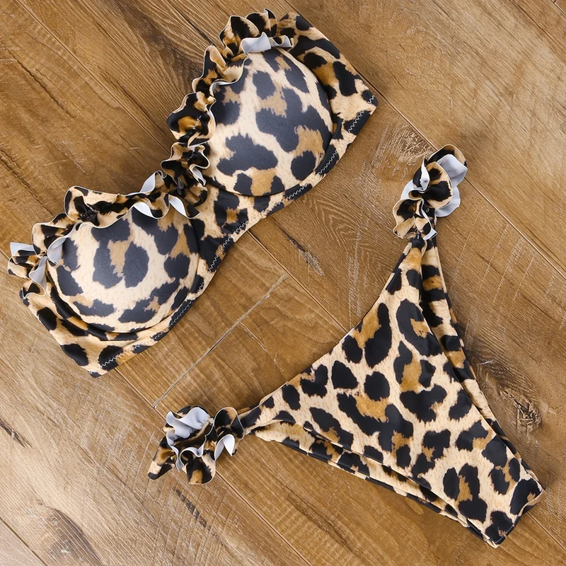 Damen Push Up Bikini Set BH Gepolstert Brasilianischer Badeanzug Bademode Strand Bademode