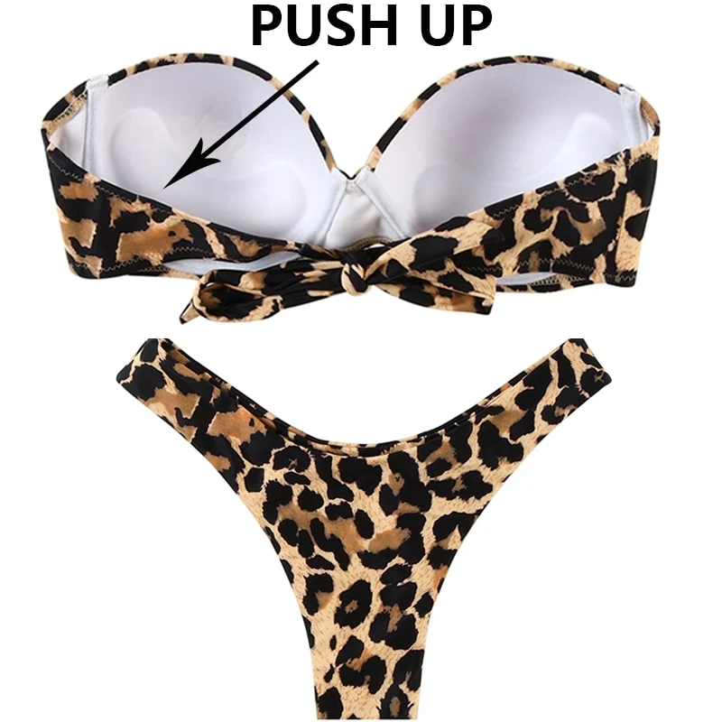 Damen Push Up Bikini Set BH Gepolstert Brasilianischer Badeanzug Bademode Strand Bademode