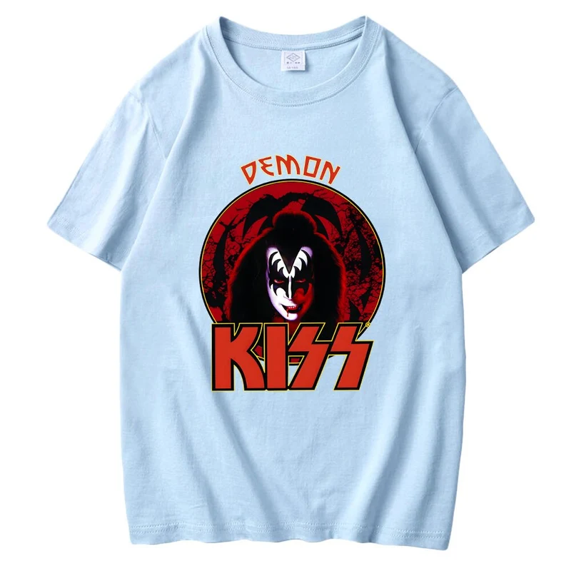 Rock Band Kiss Herren 3D T-Shirt Rundhals Unisex Streetwear100% Baumwolle