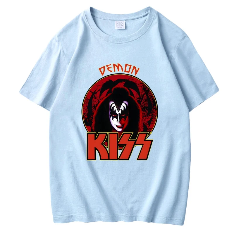Rock Band Kiss Herren 3D T-Shirt Rundhals Unisex Streetwear100% Baumwolle