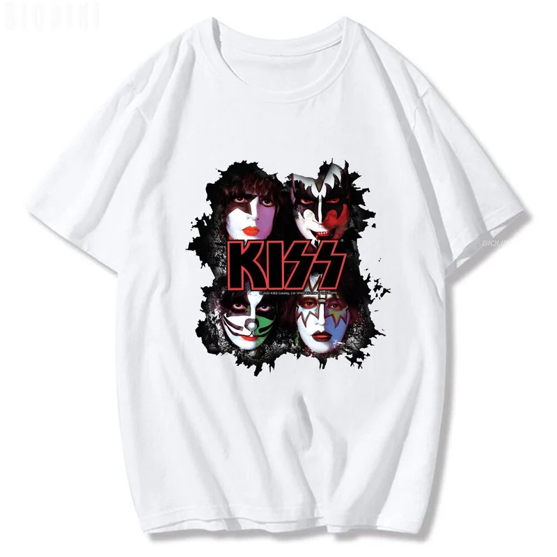Rock Band Kiss Herren 3D T-Shirt Rundhals Unisex Streetwear100% Baumwolle