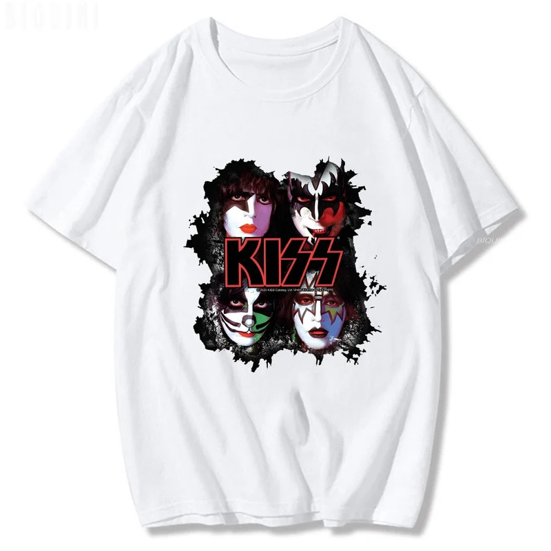 Rock Band Kiss Herren 3D T-Shirt Rundhals Unisex Streetwear100% Baumwolle