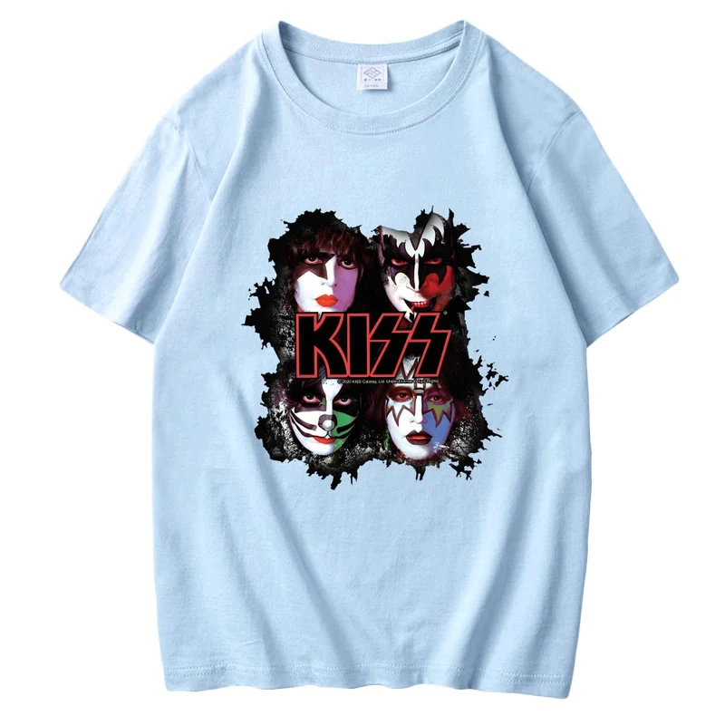 Rock Band Kiss Herren 3D T-Shirt Rundhals Unisex Streetwear100% Baumwolle