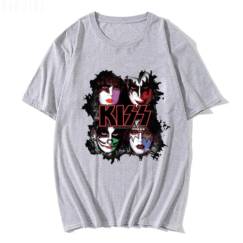 Rock Band Kiss Herren 3D T-Shirt Rundhals Unisex Streetwear100% Baumwolle