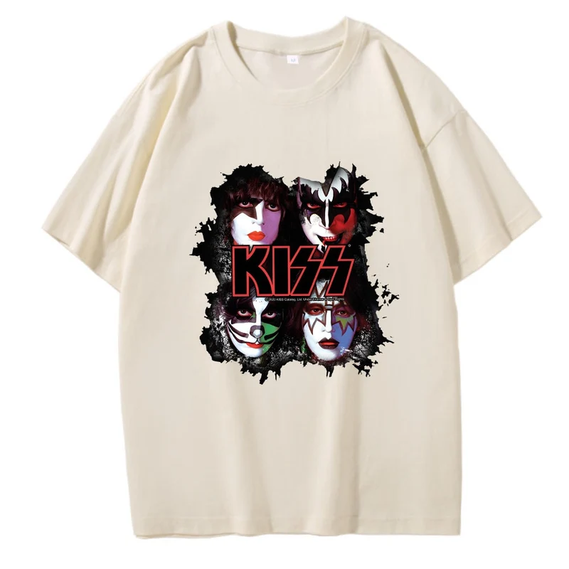 Rock Band Kiss Herren 3D T-Shirt Rundhals Unisex Streetwear100% Baumwolle