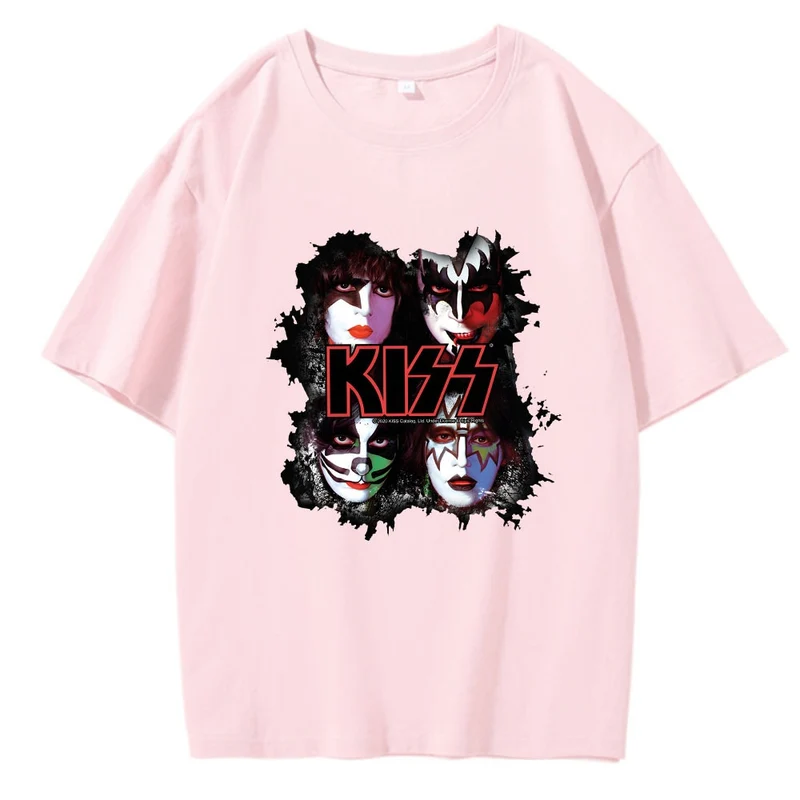 Rock Band Kiss Herren 3D T-Shirt Rundhals Unisex Streetwear100% Baumwolle
