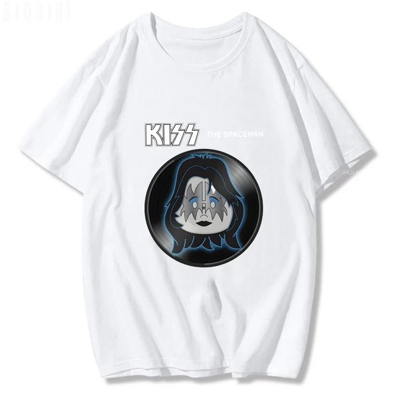 Herren 3D T-Shirt Rundhals Unisex Kiss Streetwear Hard Rock Band 100% Baumwolle