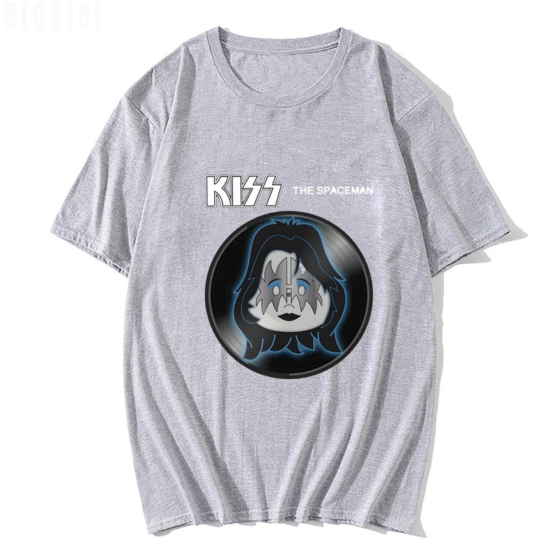 Herren 3D T-Shirt Rundhals Unisex Kiss Streetwear Hard Rock Band 100% Baumwolle
