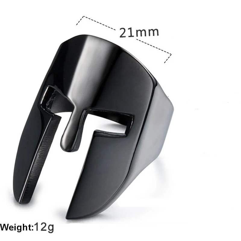 Edelstahl Ring Krieger Helm Sparta Maske Gladiator Troja 300 Biker