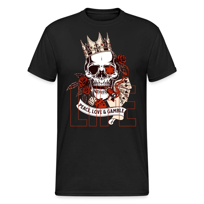 Fashion Herren Skull Heavy T-Shirt Rundhals Unisex Streetwear