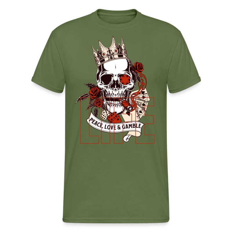 Fashion Herren Skull Heavy T-Shirt Rundhals Unisex Streetwear
