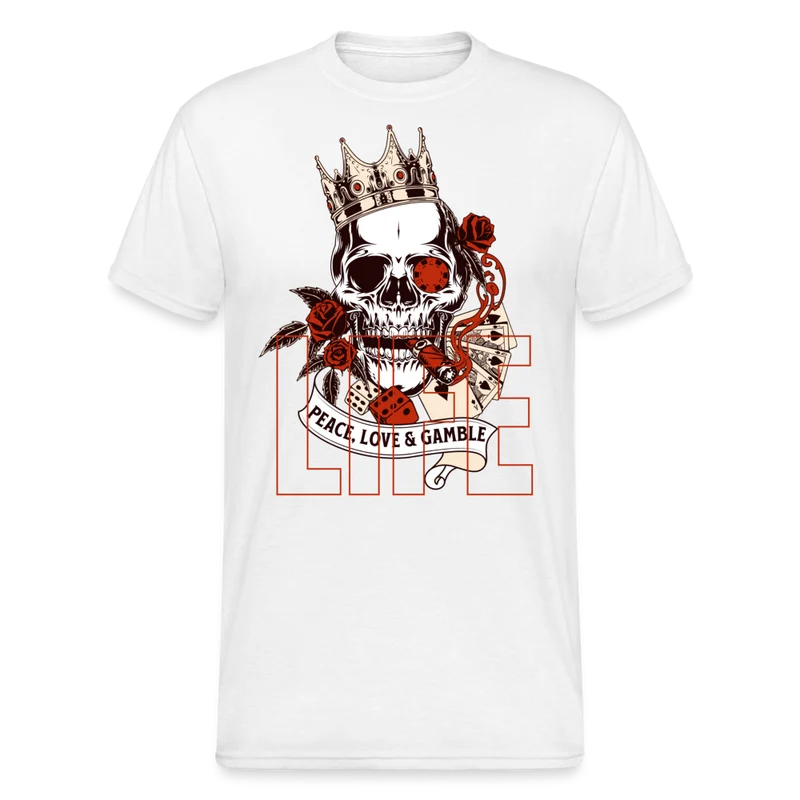 Fashion Herren Skull Heavy T-Shirt Rundhals Unisex Streetwear
