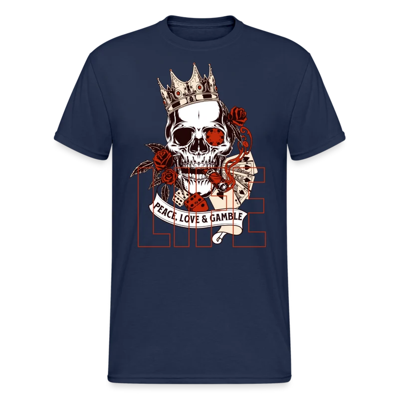 Fashion Herren Skull Heavy T-Shirt Rundhals Unisex Streetwear