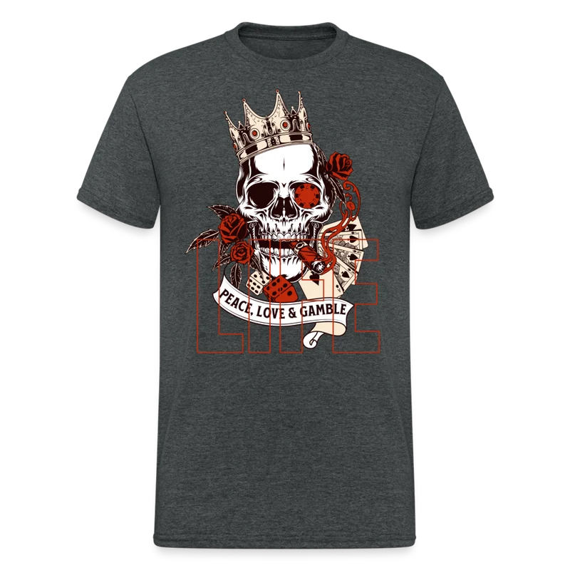 Fashion Herren Skull Heavy T-Shirt Rundhals Unisex Streetwear