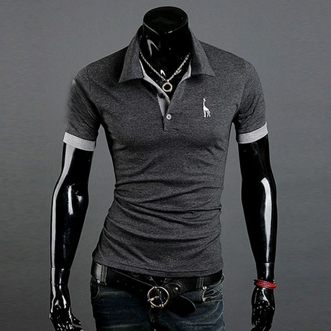Männer Poloshirt Kontrast Kragen Polo Kurzarm Slim Fit Hemd Polohemd T-Shirt NEU