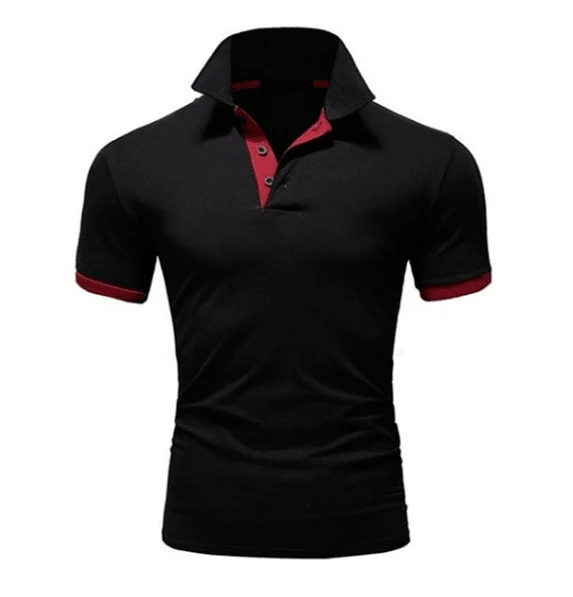 Männer Poloshirt Kontrast Kragen Polo Kurzarm Slim Fit Hemd Polohemd T-Shirt NEU