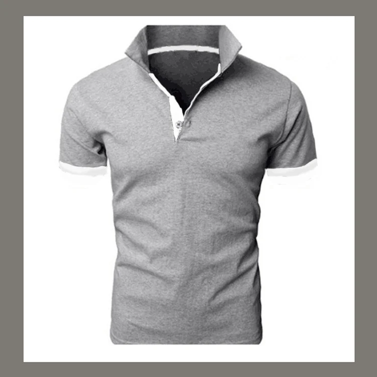 Männer Poloshirt Kontrast Kragen Polo Kurzarm Slim Fit Hemd Polohemd T-Shirt NEU