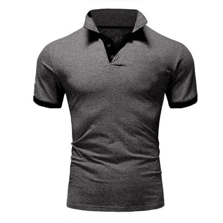 Männer Poloshirt Kontrast Kragen Polo Kurzarm Slim Fit Hemd Polohemd T-Shirt NEU