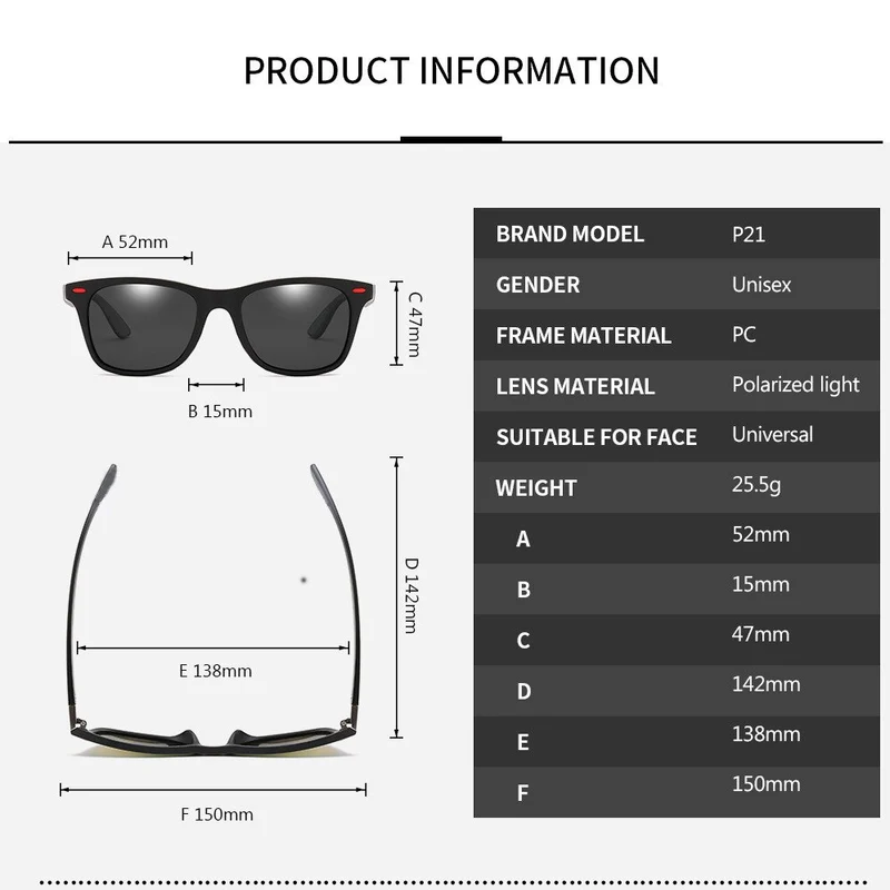 Fashion Männer HD Polarisiert Sonnenbrille 100% UV400 Polycarbonat Pilotenbrille