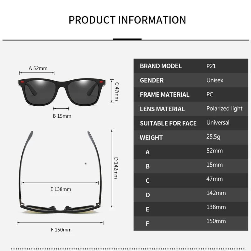 Fashion Sonnenbrille Herren HD Polarisiert 100% UV400 Polycarbonat Pilotenbrille