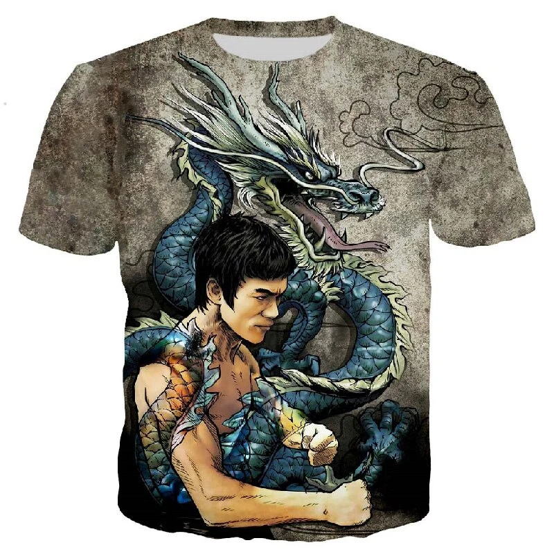 Unisex 3D-T-Shirt Streetwear Fashion Kung Fu Super Star Bruce Lee