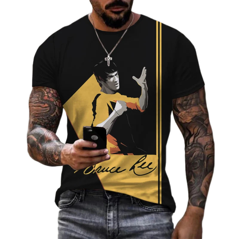 Unisex 3D-T-Shirt Streetwear Fashion Kung Fu Super Star Bruce Lee