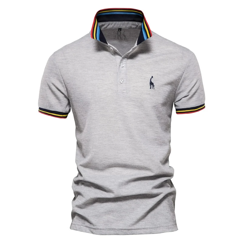 Herren Poloshirt Kontrast Kragen Polo Kurzarm Slim Fit Hemd Polohemd T-Shirt NEU