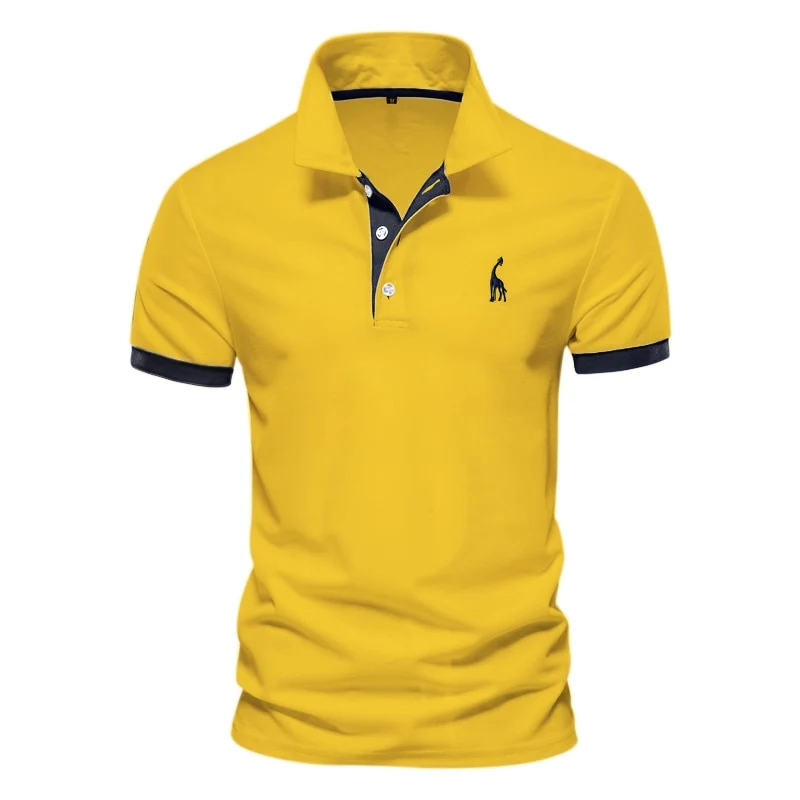 Herren Poloshirt Kontrast Kragen Polo Kurzarm Slim Fit Hemd Polohemd T-Shirt NEU