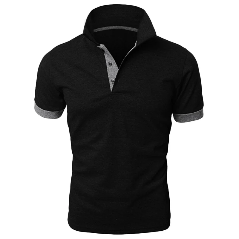Herren Poloshirt Kontrast Kragen Polo Kurzarm Slim Fit Hemd Polohemd T-Shirt NEU